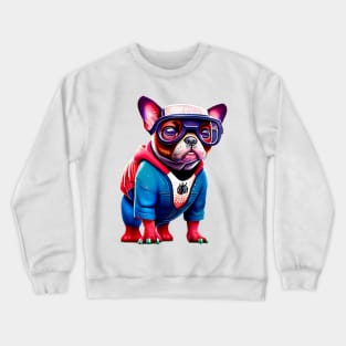 Super Frenchie: Red and Blue Hoodie Crewneck Sweatshirt